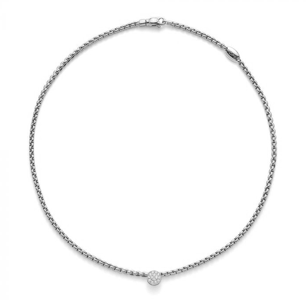 Fope 18ct White Gold Diamond Eka Tiny Necklace - R.L. Austen | R.L. Austen