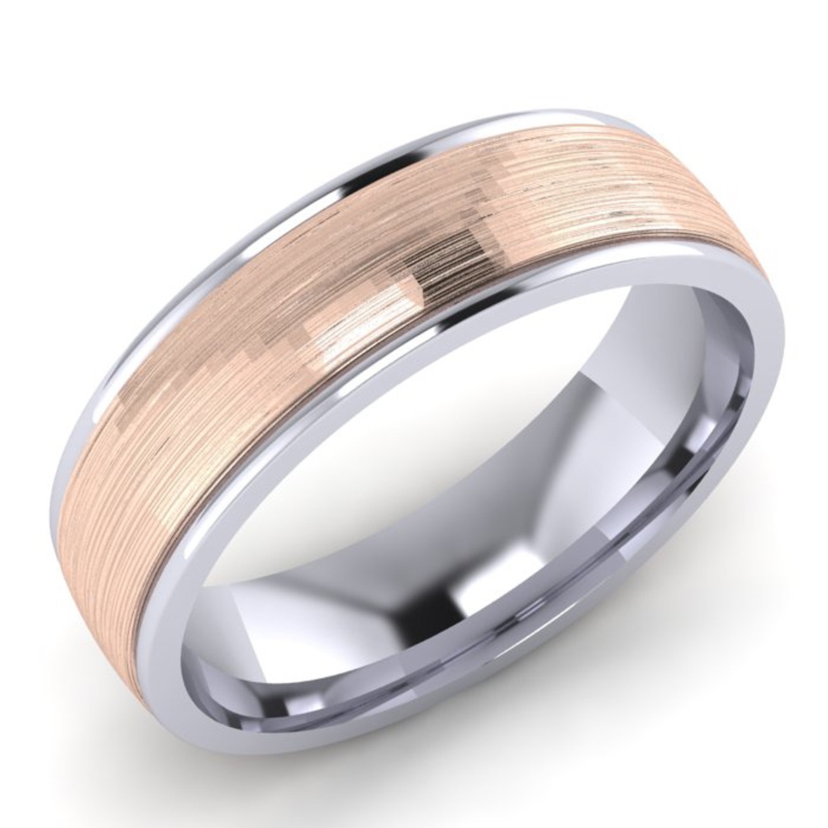 9ct Rose Gold Two Colour Wedding Ring 