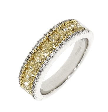 18ct White Gold Yellow Diamond Eternity Ring - R.L. Austen | R.L. Austen