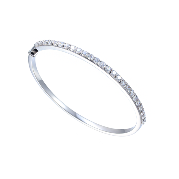 Sterling Silver Cubic Zirconia Bangle - R.L. Austen | R.L. Austen